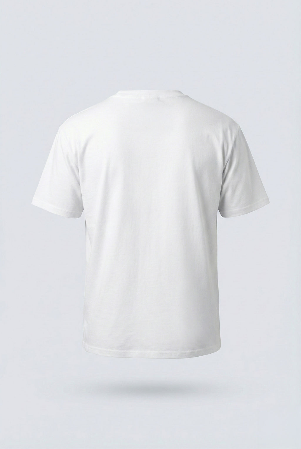 White t-shirt on a light gray background
